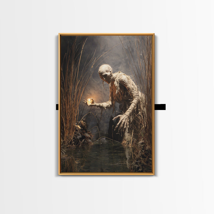 The Bog Mummy, Dark Renaissance Art, Vertical Wall Art, Dark Fantasy Wall Art, Canvas Print, Halloween Wall Art, Dark Fantasy Art