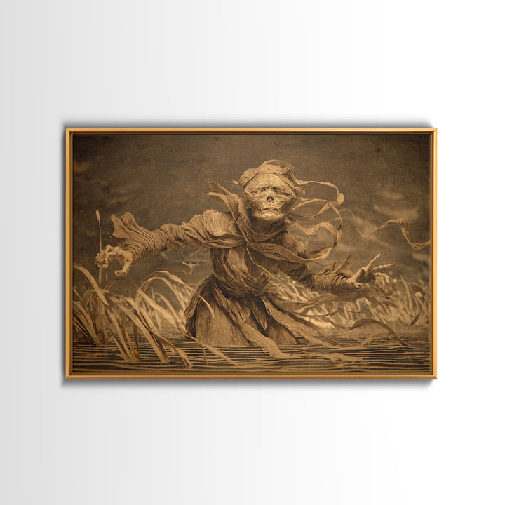 The Bog Mummy, Expressionist Gothic Art, Landscape Wall Art, Dark Halloween Decor, Canvas Print, Halloween Wall Art, Collectible Wall Decor