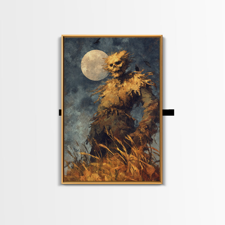 The Harvest Demon, Dark Romantic Horror Art, Vertical Wall Art, Dark Fantasy Wall Art, Framed Canvas Print, Halloween Wall Art