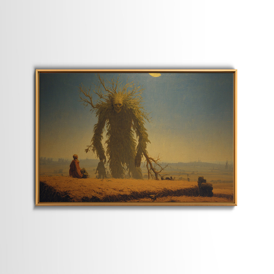 The Harvest Demon, Romantic Gothic Landscape, Landscape Wall Art, Dark Fantasy Wall Art, Framed Canvas Print, Halloween Wall Art
