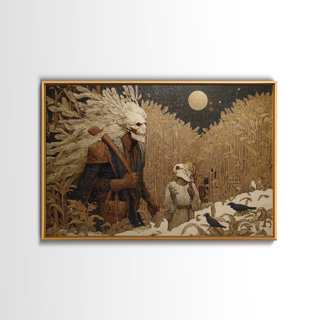 The Harvest Demon, Symbolist Death Art, Landscape Wall Art, Macabre Wall Art, Canvas Print, Halloween Wall Art, Statement Wall Art