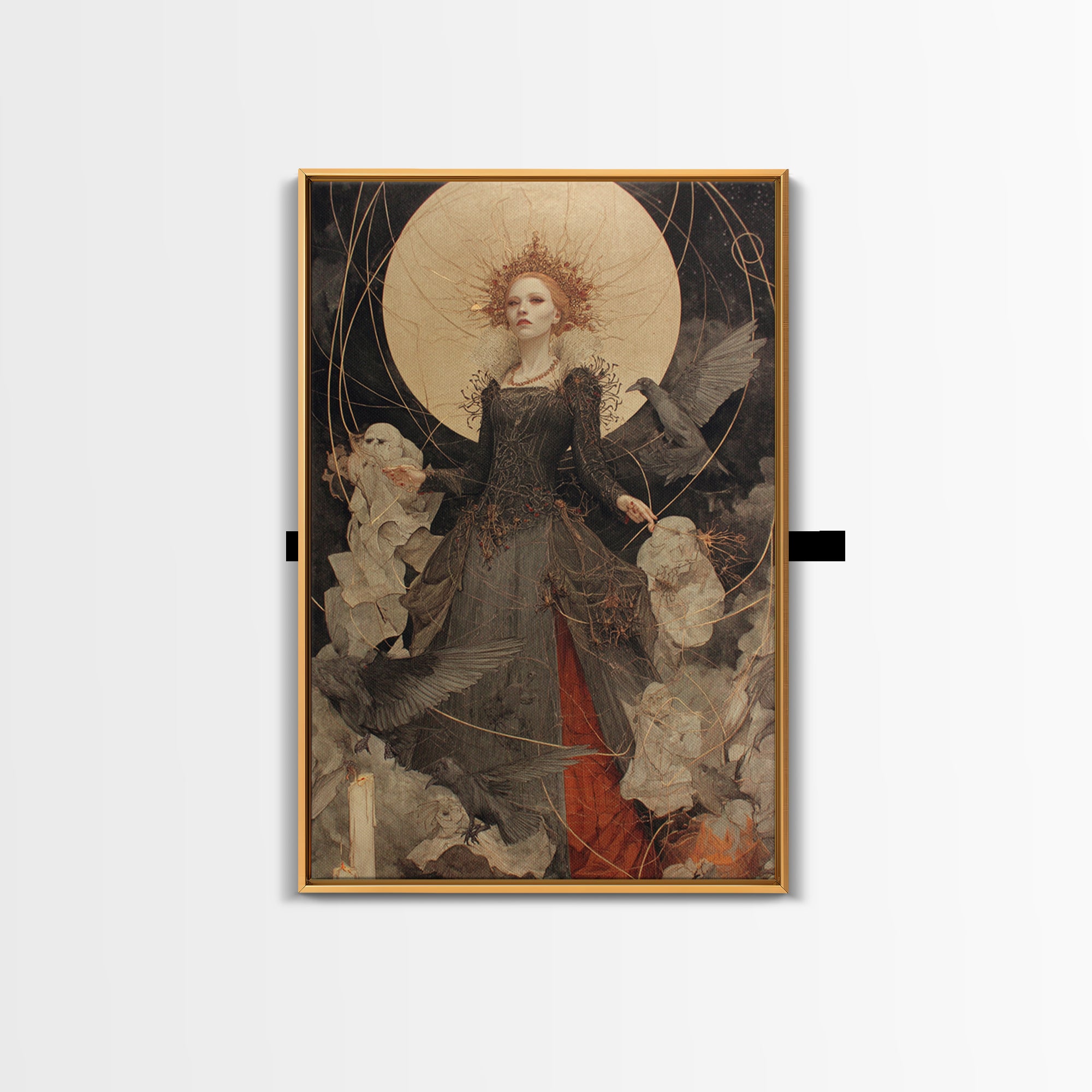 The Spider Queen, Dark Renaissance Art, Vertical Wall Art, Vintage