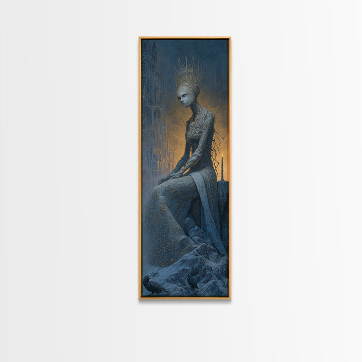 The Spider Queen, Surreal Apocalyptic Art, Tall Narrow Wall Art, Gothic Horror Wall Art, Canvas Print, Halloween Wall Art