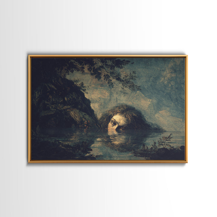 The Lake Phantom, Baroque Witchcraft Art, Landscape Wall Art, Gothic Horror Wall Art, Canvas Print, Halloween Wall Art