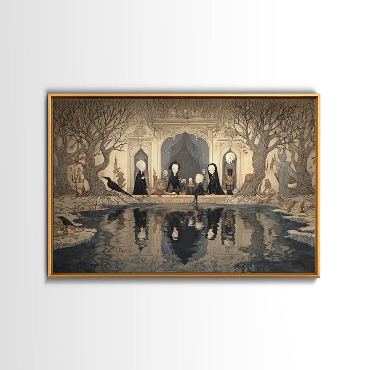 The Lake Phantom, Victorian Macabre Art, Landscape Wall Art, Gothic Horror Wall Art, Canvas Print, Halloween Wall Art, Dark Fantasy Art
