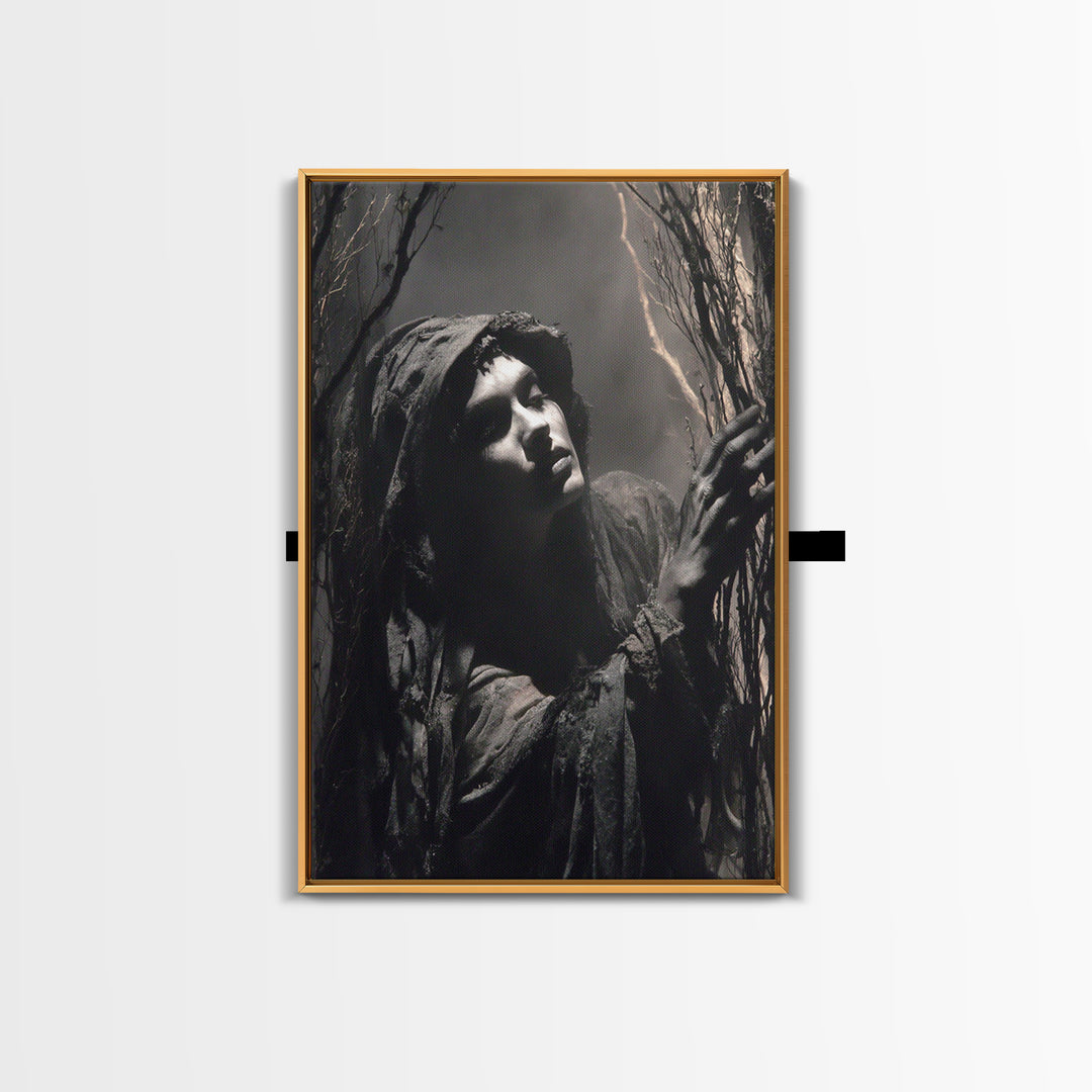 The Salt-Marsh Witch, Gothic Nightmare Art, Vertical Wall Art, Gothic Horror Wall Art, Canvas Print, Halloween Wall Art