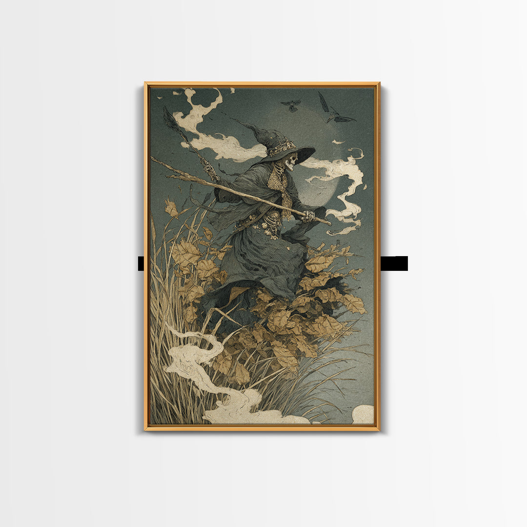 The Salt-Marsh Witch, Decadent Gothic Art, Vertical Wall Art, Dark Halloween Decor, Canvas Print, Halloween Wall Art, Horror Wall Art