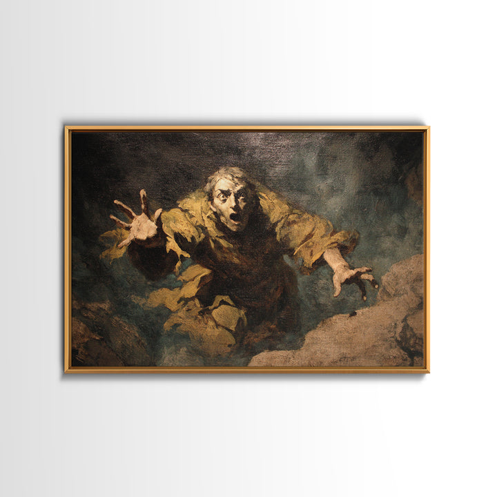 The Stone-Circle Spirit, Gothic Nightmare Art, Landscape Wall Art, Dark Fantasy Wall Art, Framed Canvas Print, Halloween Wall Art