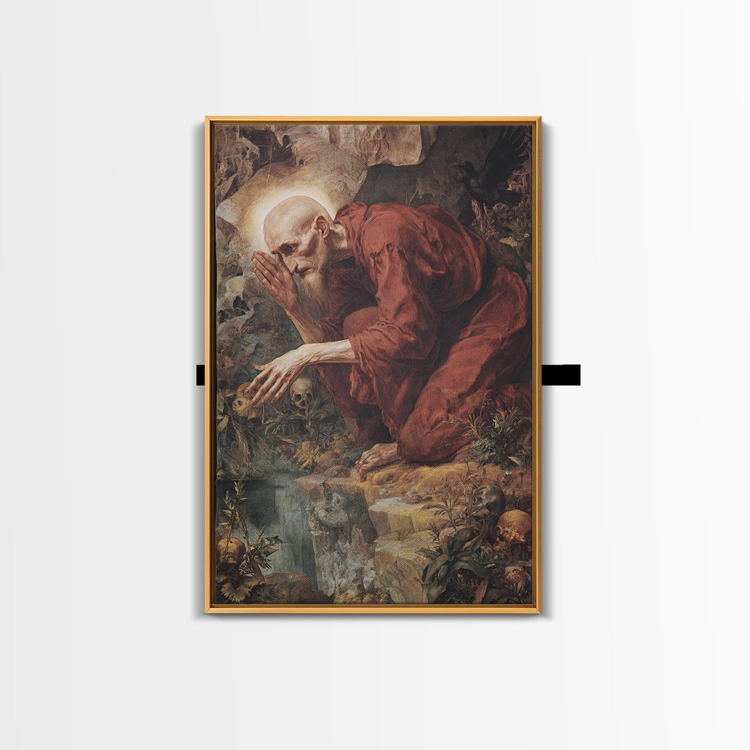 The Cave Oracle, Dark Renaissance Art, Vertical Wall Art, Gothic Horror Wall Art, Canvas Print, Halloween Wall Art