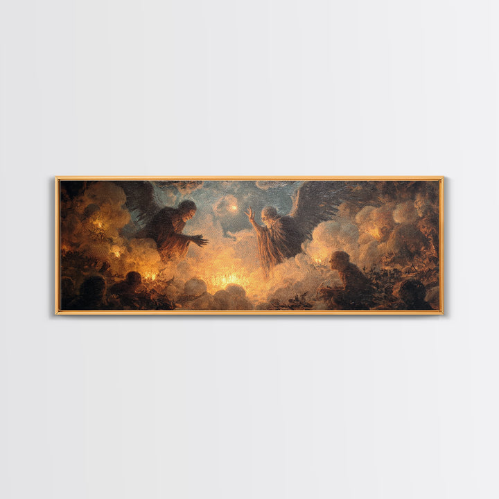 The Cave Oracle, Visionary Gothic Art, Extra Wide Wall Art, Dark Fantasy Wall Art, Canvas Print, Halloween Wall Art