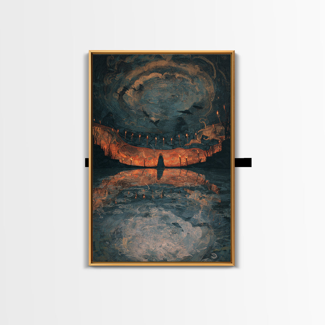 The Cave Oracle, Expressionist Gothic Art, Vertical Wall Art, Gothic Horror Wall Art, Canvas Print, Halloween Wall Art