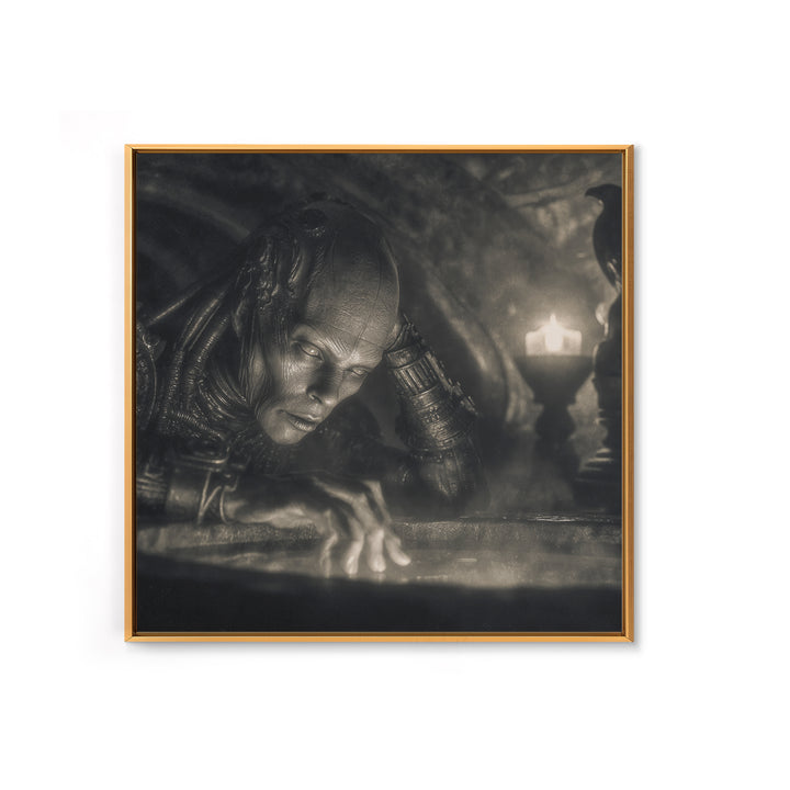 The Cave Oracle, Biomechanical Horror Art, Square Wall Art, Dark Fantasy Wall Art, Canvas Print, Halloween Wall Art, Halloween Decor