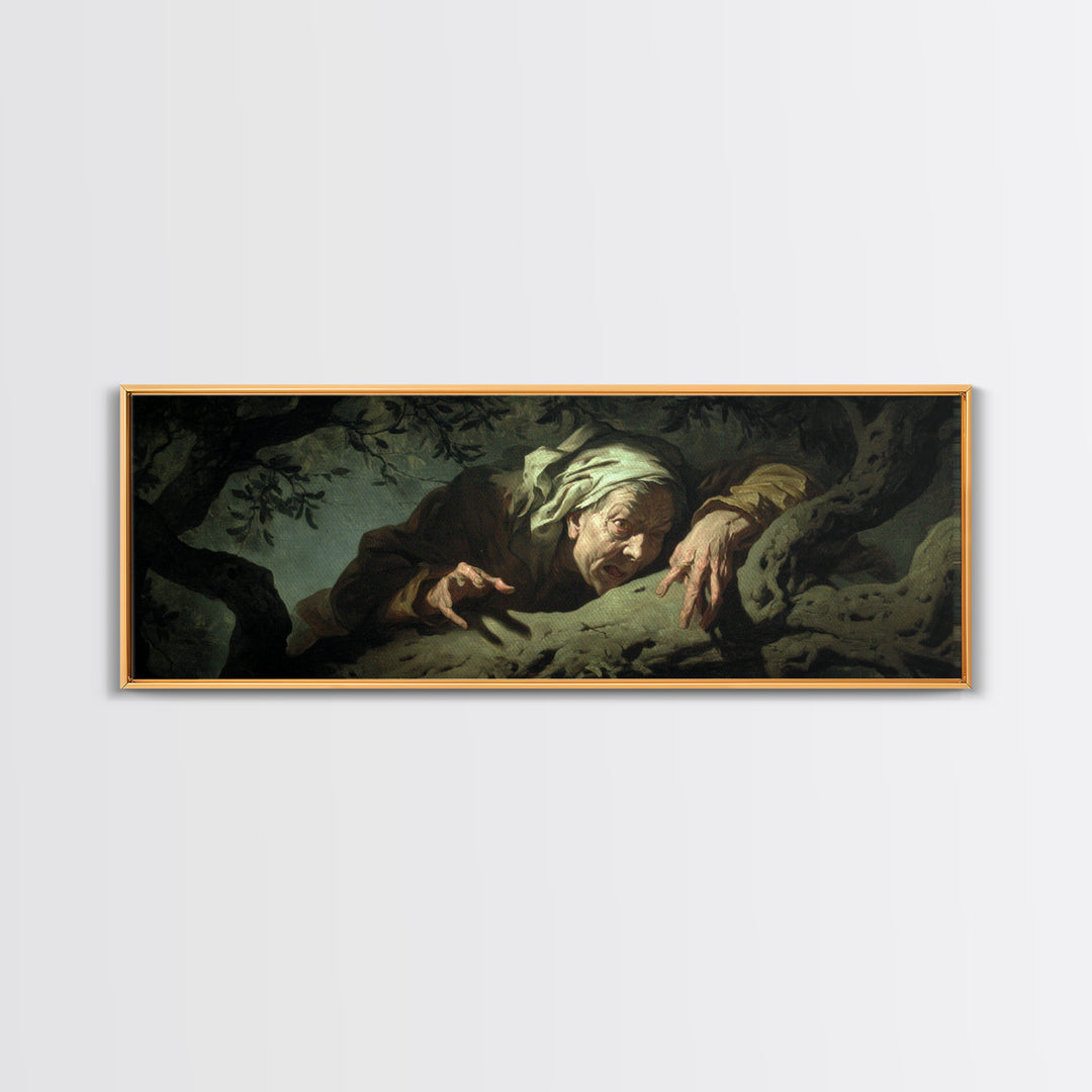 The Orchard Hag, Gothic Nightmare Art, Extra Wide Wall Art, Macabre Wall Art, Canvas Print, Halloween Wall Art, Gothic Home Decor