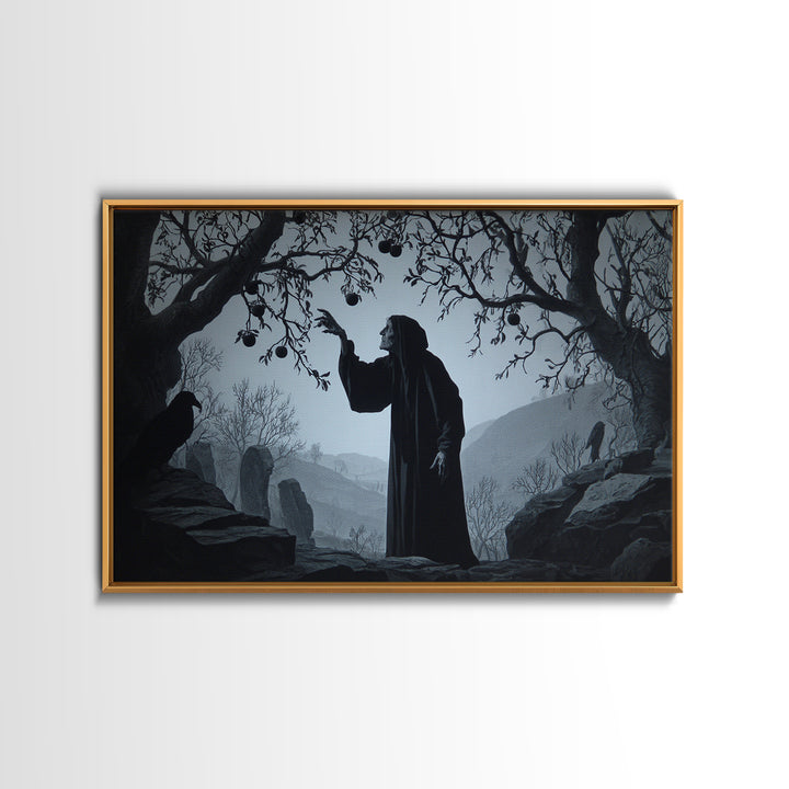 The Orchard Hag, Romantic Gothic Landscape, Landscape Wall Art, Dark Fantasy Wall Art, Canvas Print, Halloween Wall Art