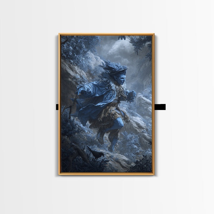 The Frost Goblin, Baroque Witchcraft Art, Vertical Wall Art, Gothic Horror Wall Art, Canvas Print, Halloween Wall Art, Macabre Wall Art