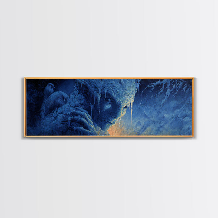 The Frost Goblin, Visionary Gothic Art, Extra Wide Wall Art, Dark Fantasy Wall Art, Canvas Print, Halloween Wall Art, Macabre Wall Art