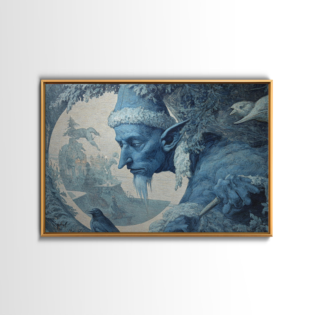 The Frost Goblin, Symbolist Gothic Landscape, Landscape Wall Art, Dark Fantasy Wall Art, Framed Canvas Print, Halloween Wall Art
