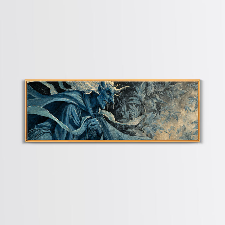 The Frost Goblin, Dark Symbolist Art, Extra Wide Wall Art, Macabre Wall Art, Framed Canvas Print, Halloween Wall Art