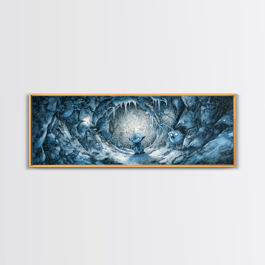 The Frost Goblin, Expressionist Nightmare Art, Extra Wide Wall Art, Dark Halloween Decor, Canvas Print, Halloween Wall Art