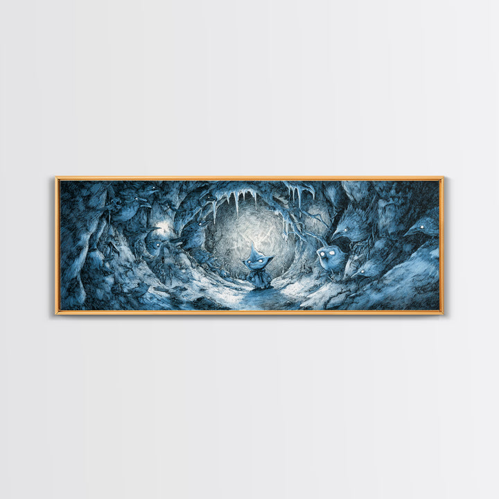 The Frost Goblin, Expressionist Nightmare Art, Extra Wide Wall Art, Dark Halloween Decor, Canvas Print, Halloween Wall Art