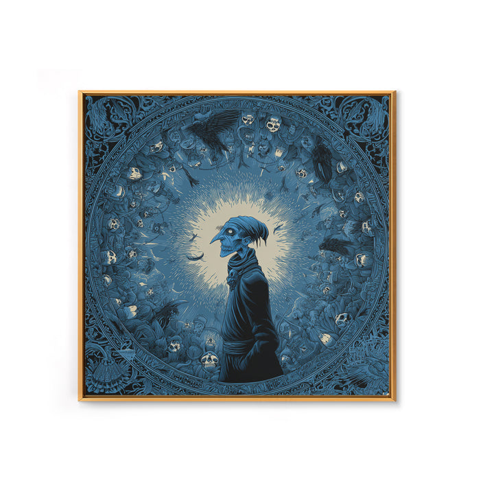 The Frost Goblin, Macabre Folk Print Art, Square Wall Art, Macabre Wall Art, Canvas Print, Halloween Wall Art, Halloween Decor
