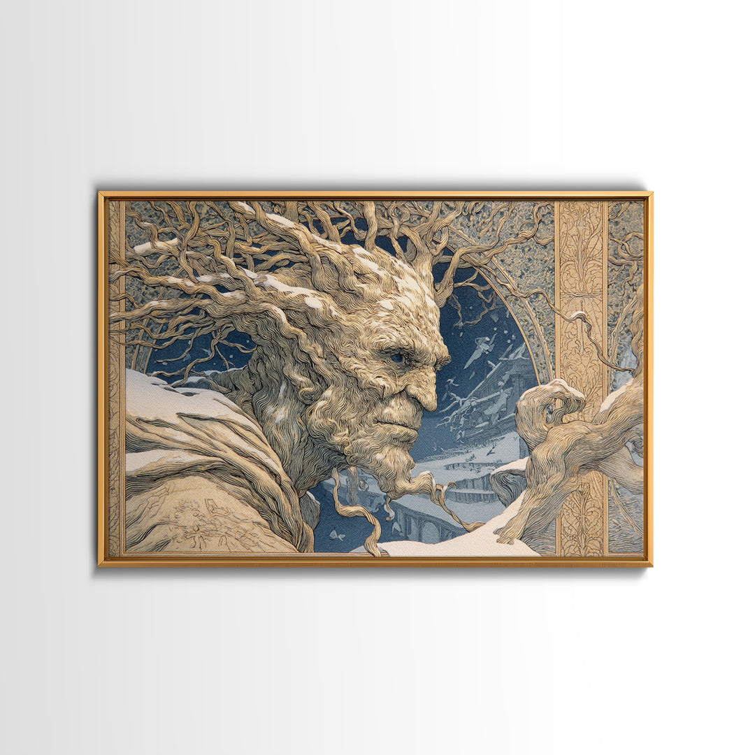 The Hollow-Tree Monster, Symbolist Death Art, Landscape Wall Art, Dark Halloween Decor, Canvas Print, Halloween Wall Art