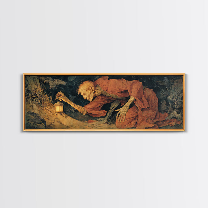 The Crossroads Spirit, Dark Renaissance Art, Extra Wide Wall Art, Gothic Horror Wall Art, Framed Canvas Print, Halloween Wall Art