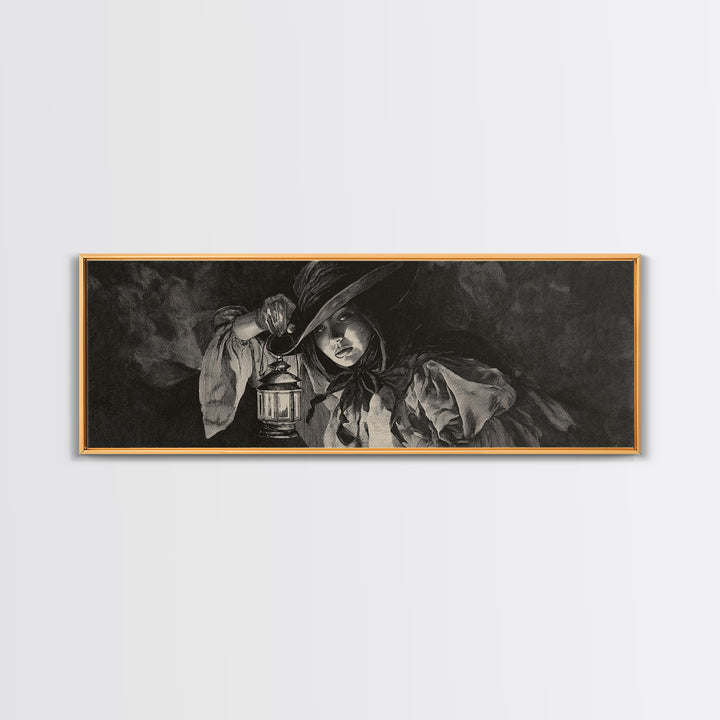 The Crossroads Spirit, Dark Romantic Horror Art, Extra Wide Wall Art, Dark Fantasy Wall Art, Framed Canvas Print, Halloween Wall Art