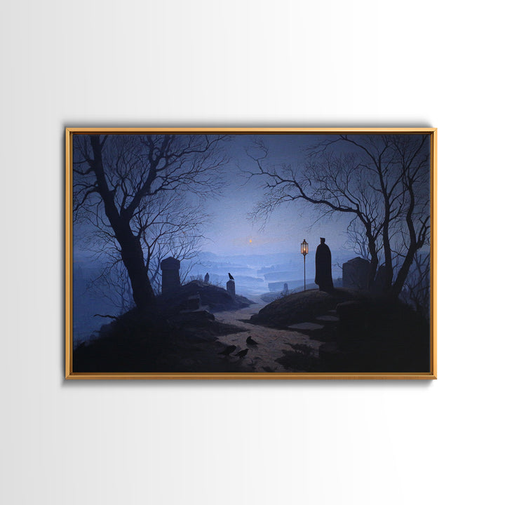 The Crossroads Spirit, Romantic Gothic Landscape, Landscape Wall Art, Gothic Horror Wall Art, Framed Canvas Print