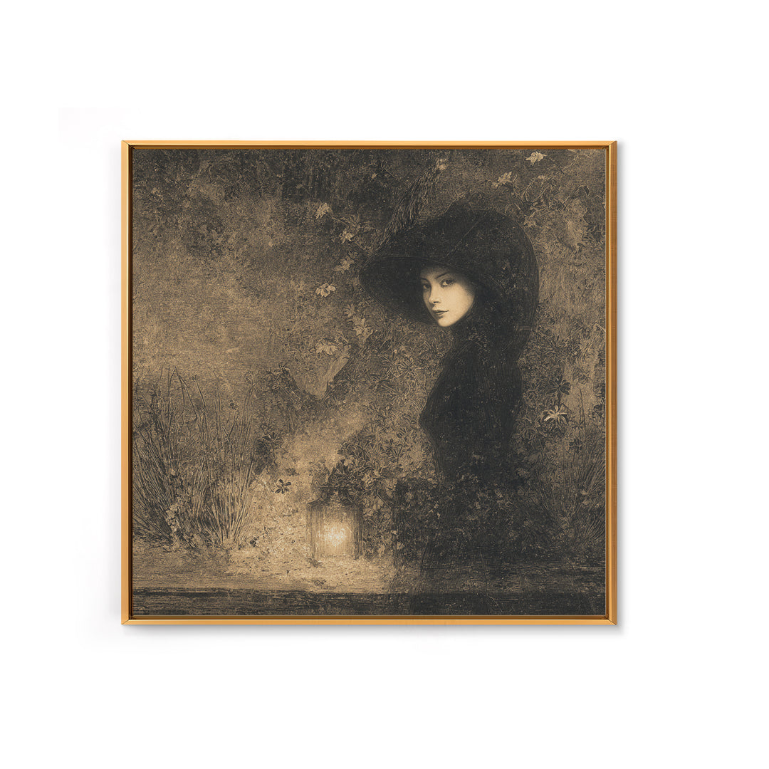 The Crossroads Spirit, Symbolist Dream Art, Square Wall Art, Dark Fantasy Wall Art, Canvas Print, Halloween Wall Art