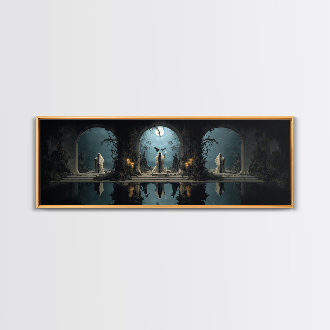 The Crossroads Spirit, Symbolist Gothic Landscape, Extra Wide Wall Art, Dark Fantasy Wall Art, Canvas Print, Halloween Wall Art