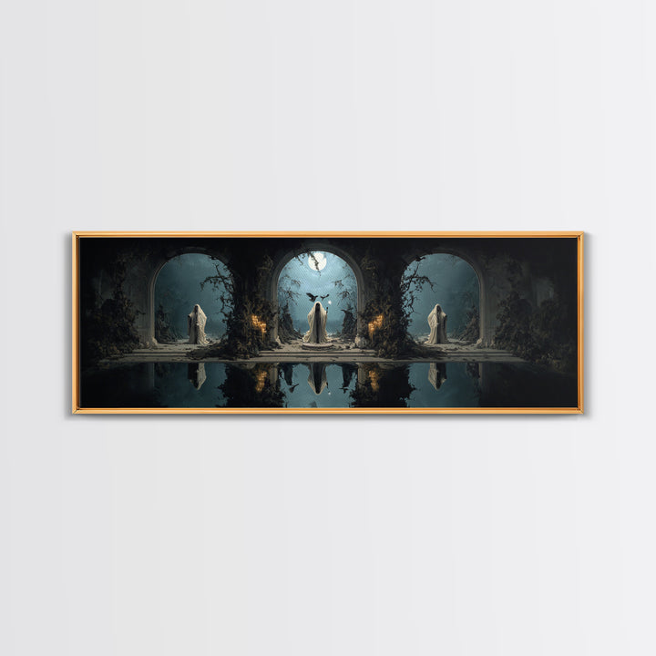 The Crossroads Spirit, Symbolist Gothic Landscape, Extra Wide Wall Art, Dark Fantasy Wall Art, Canvas Print, Halloween Wall Art