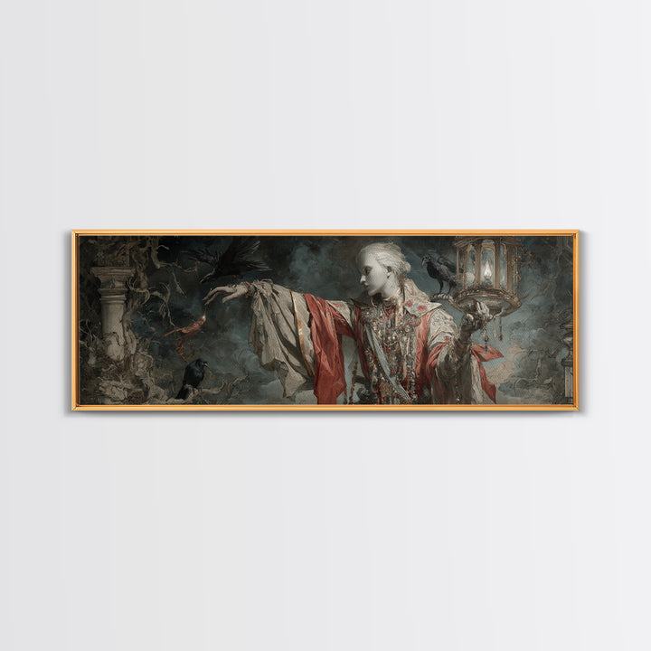 The Crossroads Spirit, Ornate Symbolist Art, Extra Wide Wall Art, Gothic Horror Wall Art, Framed Canvas Print, Halloween Wall Art