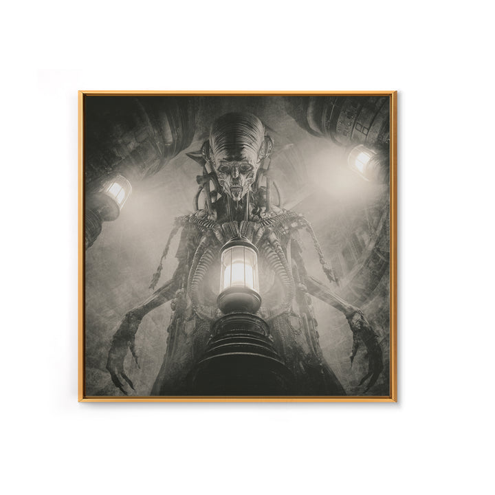 The Crossroads Spirit, Biomechanical Horror Art, Square Wall Art, Dark Fantasy Wall Art, Canvas Print, Halloween Wall Art, Gothic Home Decor