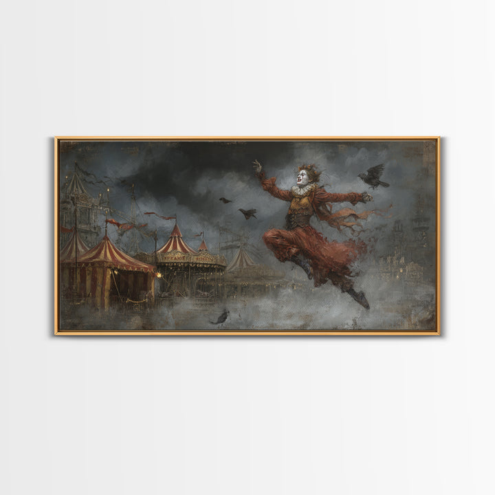 The Abandoned Carnival, Visionary Gothic Art, Wide Panoramic Art, Dark Fantasy Wall Art, Canvas Print, Halloween Wall Art