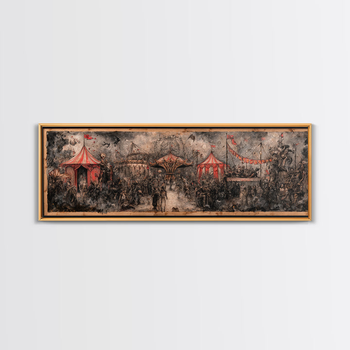 The Abandoned Carnival, Symbolist Dream Art, Extra Wide Wall Art, Gothic Horror Wall Art, Canvas Print, Halloween Wall Art