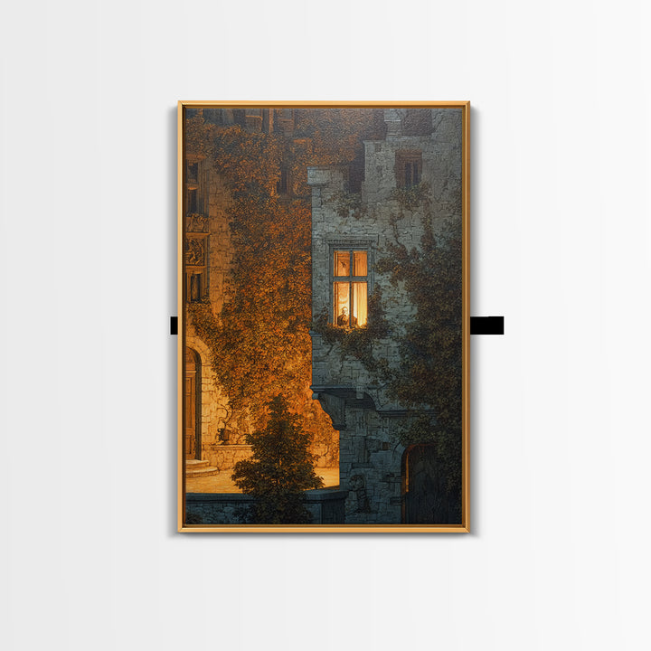 The Haunted Manor, Danse Macabre Art, Vertical Wall Art, Dark Halloween Decor, Canvas Print, Halloween Wall Art