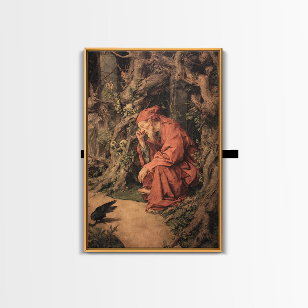 The Witch'S Forest, Dark Renaissance Art, Vertical Wall Art, Dark Halloween Decor, Framed Canvas Print, Halloween Wall Art
