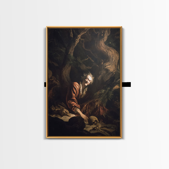 The Witch'S Forest, Gothic Nightmare Art, Vertical Wall Art, Dark Halloween Decor, Framed Canvas Print, Halloween Wall Art