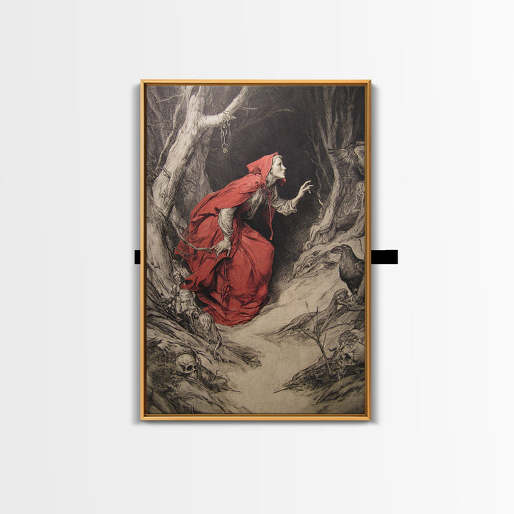 The Witch'S Forest, Decadent Gothic Art, Vertical Wall Art, Dark Fantasy Wall Art, Canvas Print, Halloween Wall Art