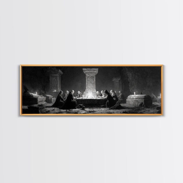 The Forgotten Crypt, Dark Romantic Horror Art, Extra Wide Wall Art, Dark Fantasy Wall Art, Canvas Print, Halloween Wall Art