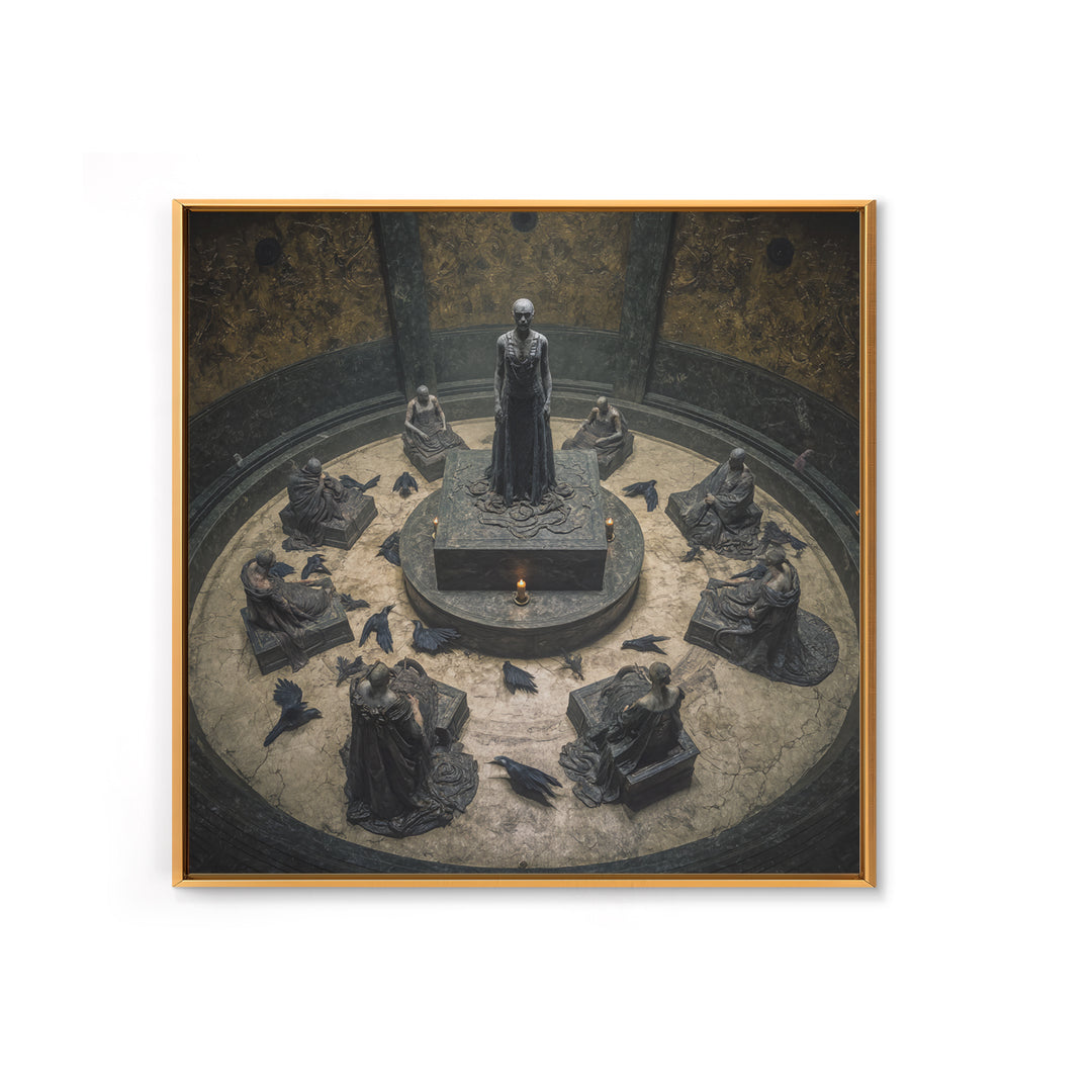 The Forgotten Crypt, Dark Symbolist Art, Square Wall Art, Macabre Wall Art, Canvas Print, Halloween Wall Art, Horror Wall Art