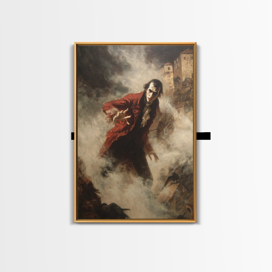 The Vampire Castle, Dark Romantic Horror Art, Vertical Wall Art, Macabre Wall Art, Canvas Print, Halloween Wall Art, Seasonal Home Decor