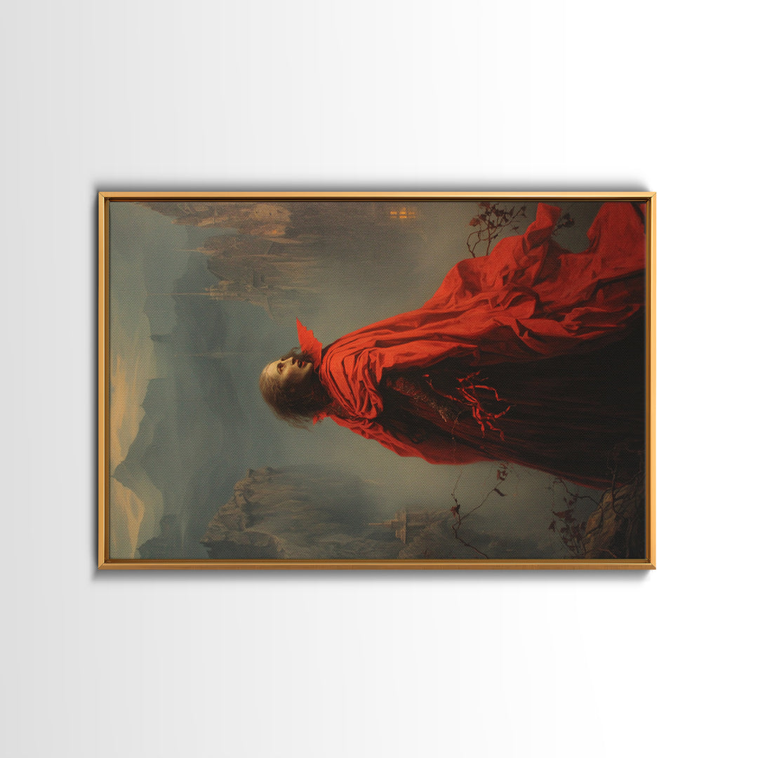 The Vampire Castle, Symbolist Gothic Landscape, Landscape Wall Art, Macabre Wall Art, Canvas Print, Halloween Wall Art, Statement Wall Art