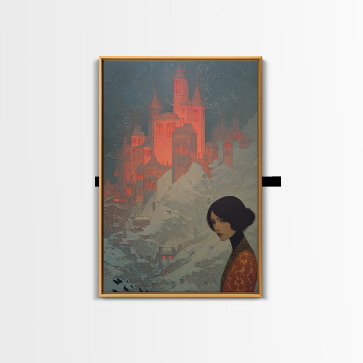 The Vampire Castle, Symbolist Death Art, Vertical Wall Art, Macabre Wall Art, Canvas Print, Halloween Wall Art, Horror Wall Art