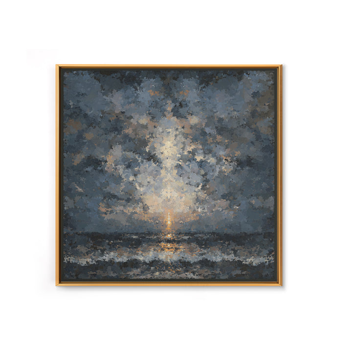 Stormy Sea under a Nearly Black Sky Canvas Print, Dark Art, Fine Art Print, Living Room Decor, Fine Art, Nocturne, Wall Decor, DAR-1x1-5