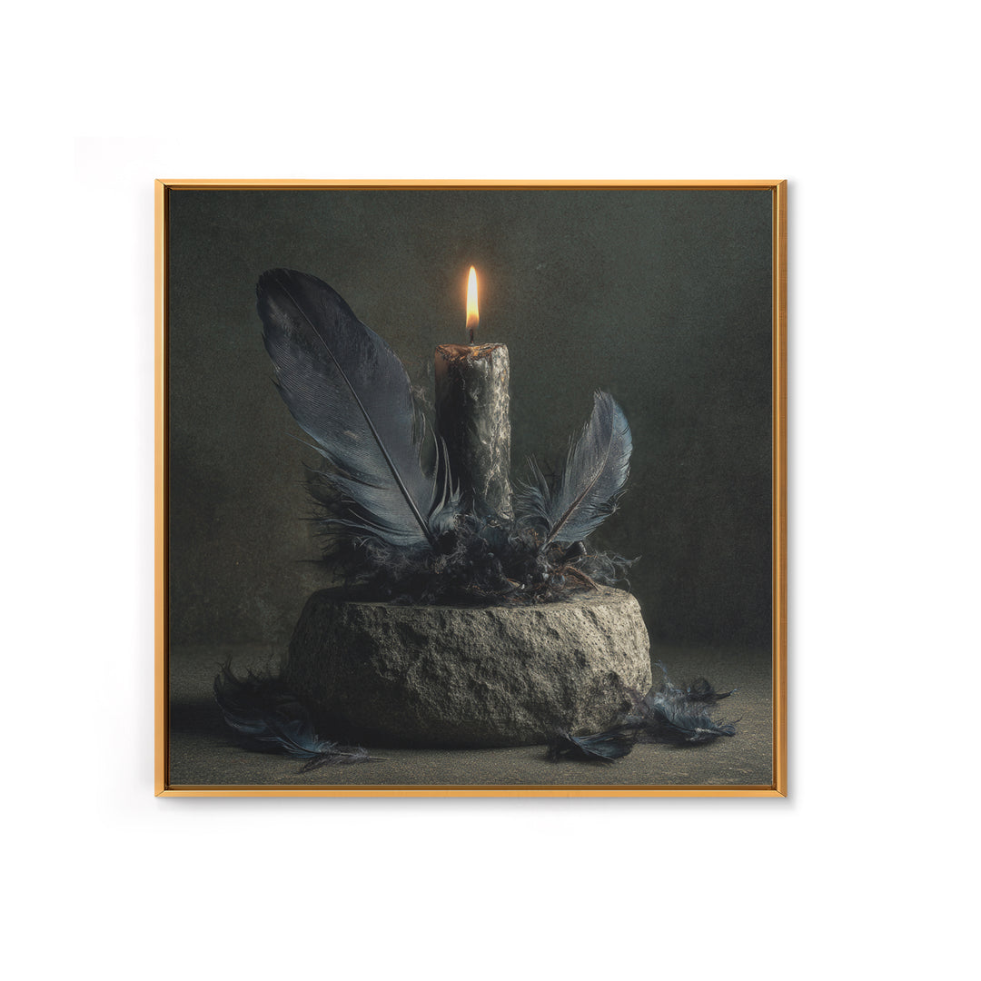 Silent Graveyard with Blue Moon Haze Canvas Print, Dark Art, Neutral Decor, Living Room Decor, Fine Art, Nocturne, Home Decor, DAR-1x1-90