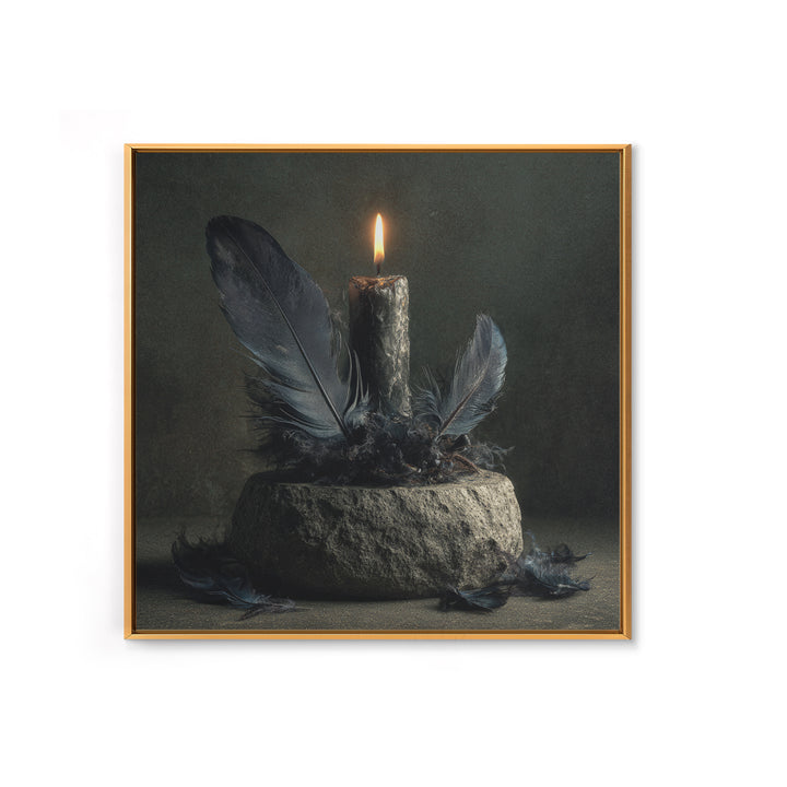 Silent Graveyard with Blue Moon Haze Canvas Print, Dark Art, Neutral Decor, Living Room Decor, Fine Art, Nocturne, Home Decor, DAR-1x1-90