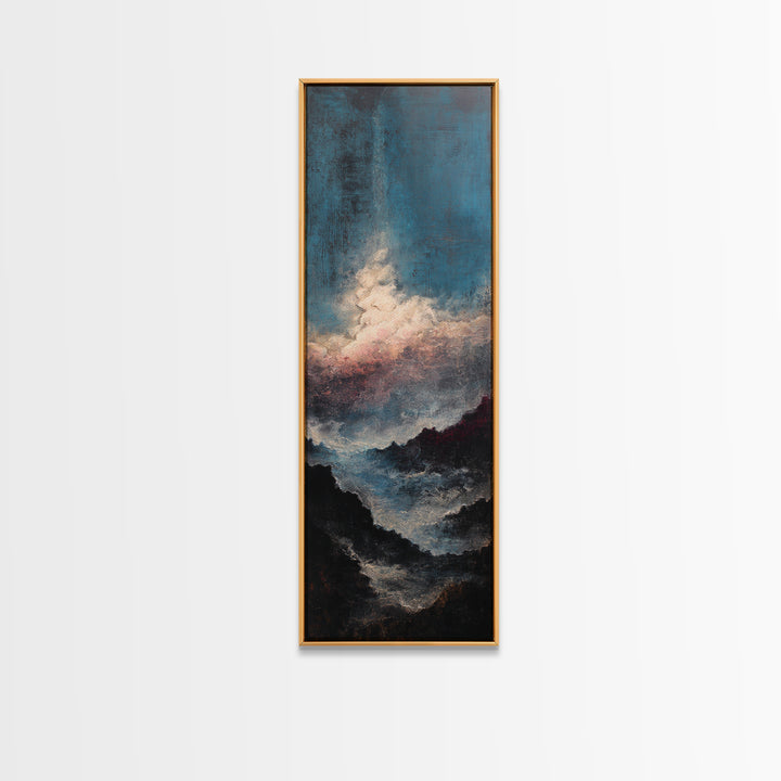 Stormy Sea under a Nearly Black Sky Canvas Print, Dark Art, Fantasy Art, Living Room Decor, Fine Art, Nocturne, DAR-1x3-89