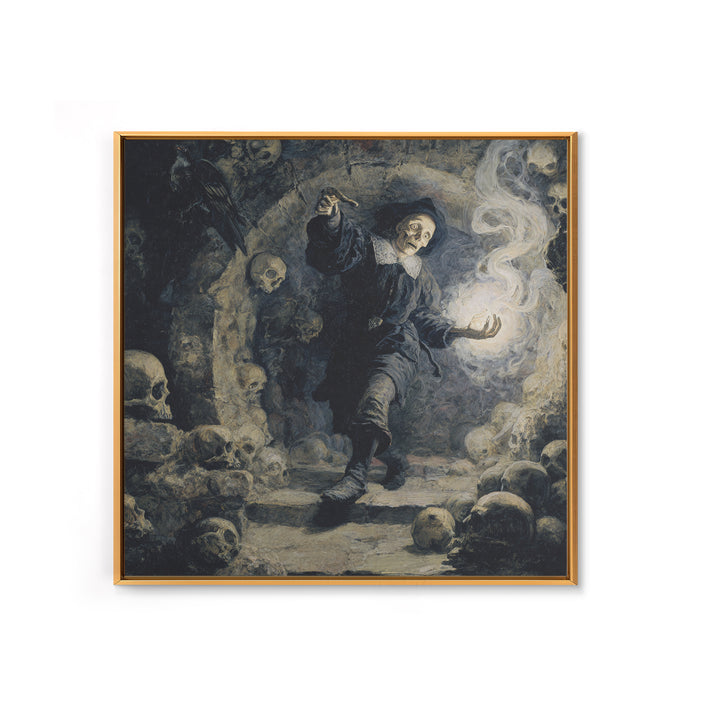 The Endless Catacombs, Danse Macabre Art, Square Wall Art, Macabre Wall Art, Framed Canvas Print, Halloween Wall Art